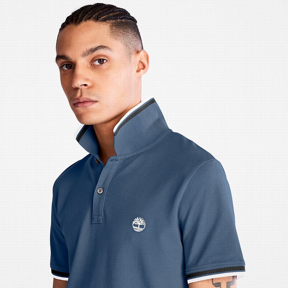 Timberland Millers River Tipped Polo Gömlek Erkek Koyu Mavi | TR-5620P