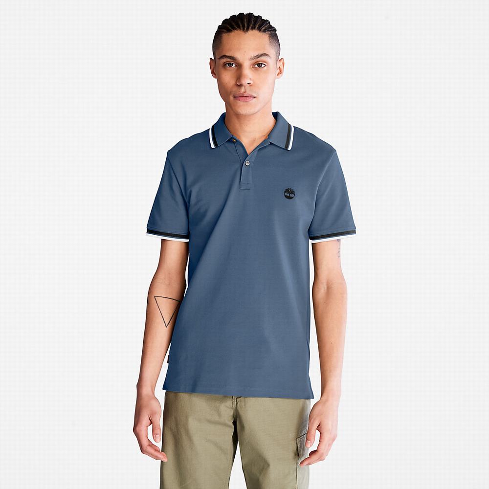Timberland Millers River Tipped Polo Gömlek Erkek Koyu Mavi | TR-5620P