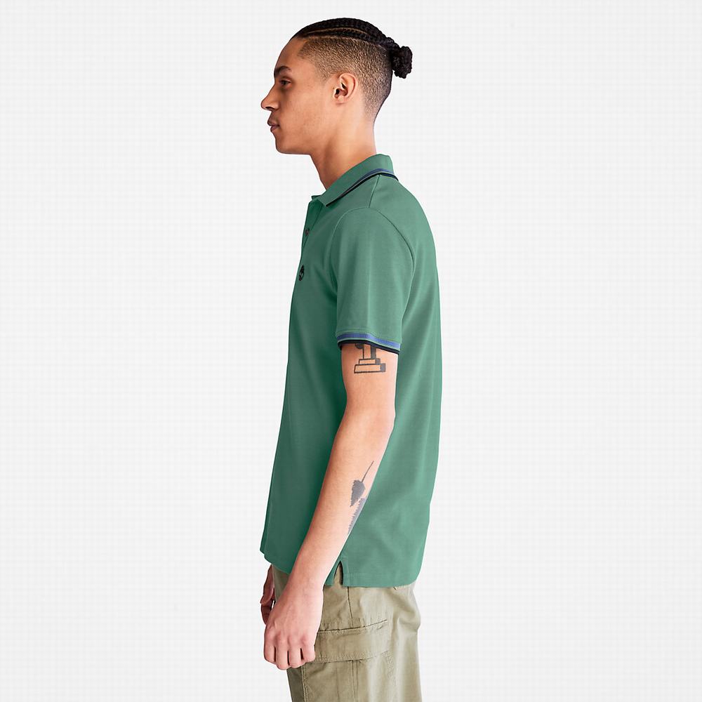Timberland Millers River Tipped Polo Gömlek Erkek Turkuaz | TR-6720Y