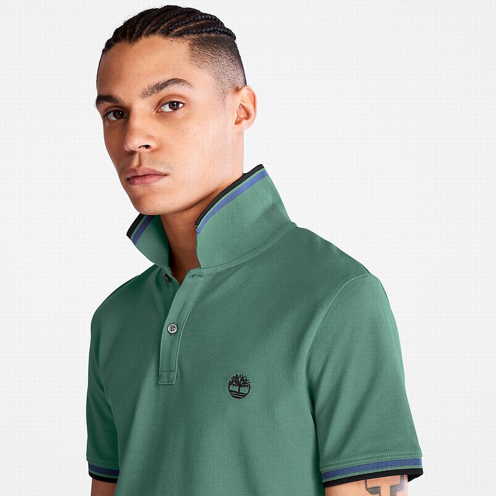 Timberland Millers River Tipped Polo Gömlek Erkek Turkuaz | TR-6720Y