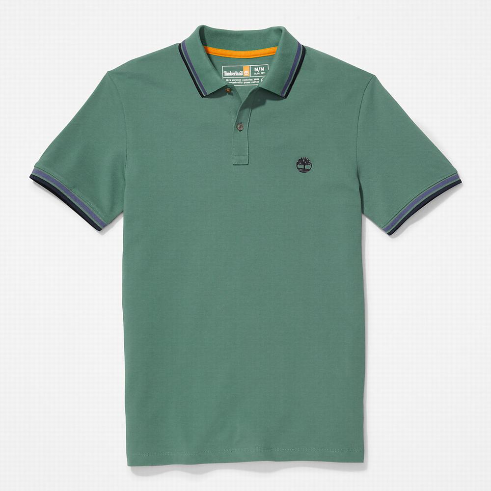 Timberland Millers River Tipped Polo Gömlek Erkek Turkuaz | TR-6720Y