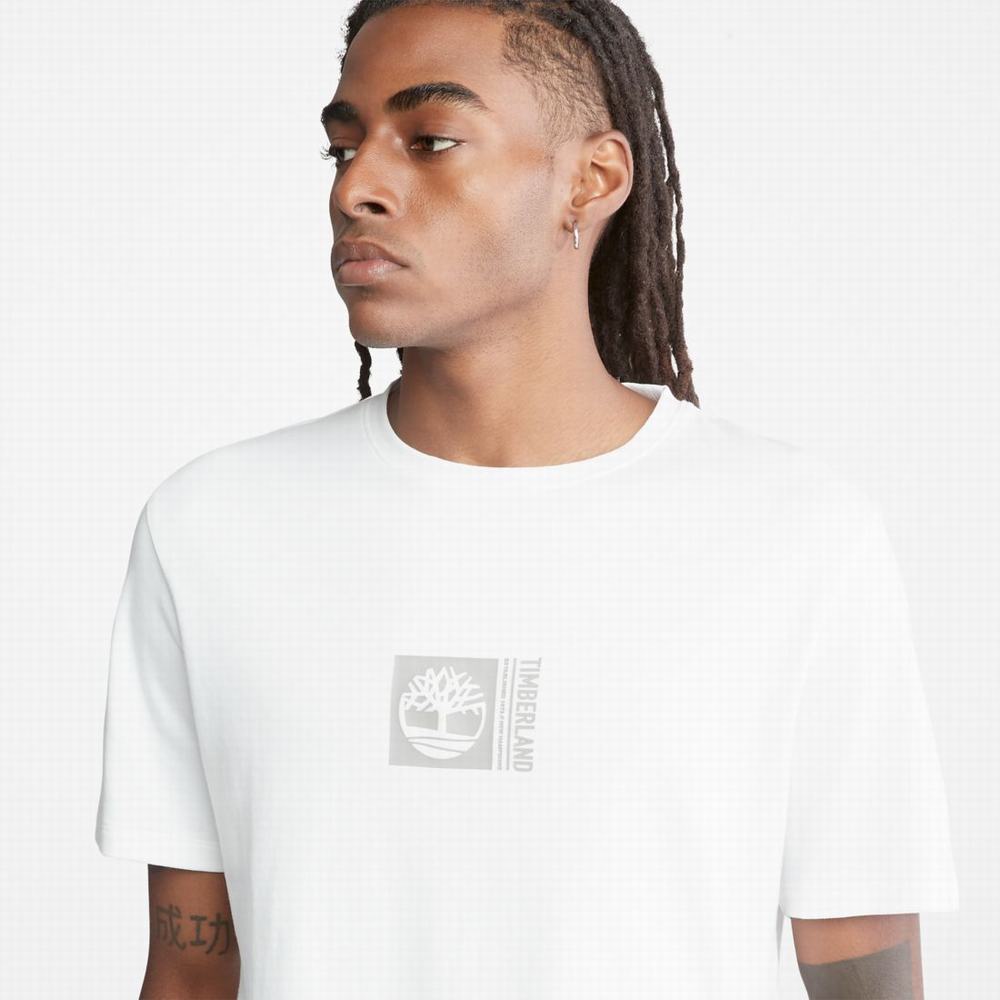 Timberland Mini-Logo T-Shirt with TimberFresh™ Teknolojileri Tişört Erkek Beyaz | TR-7418M