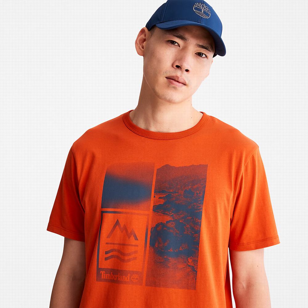 Timberland Mountains-to-Rivers Print Tişört Erkek Turuncu | TR-0621B