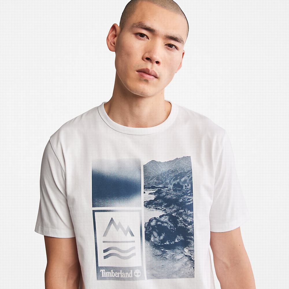 Timberland Mountains-to-Rivers Print Tişört Erkek Beyaz | TR-9234M