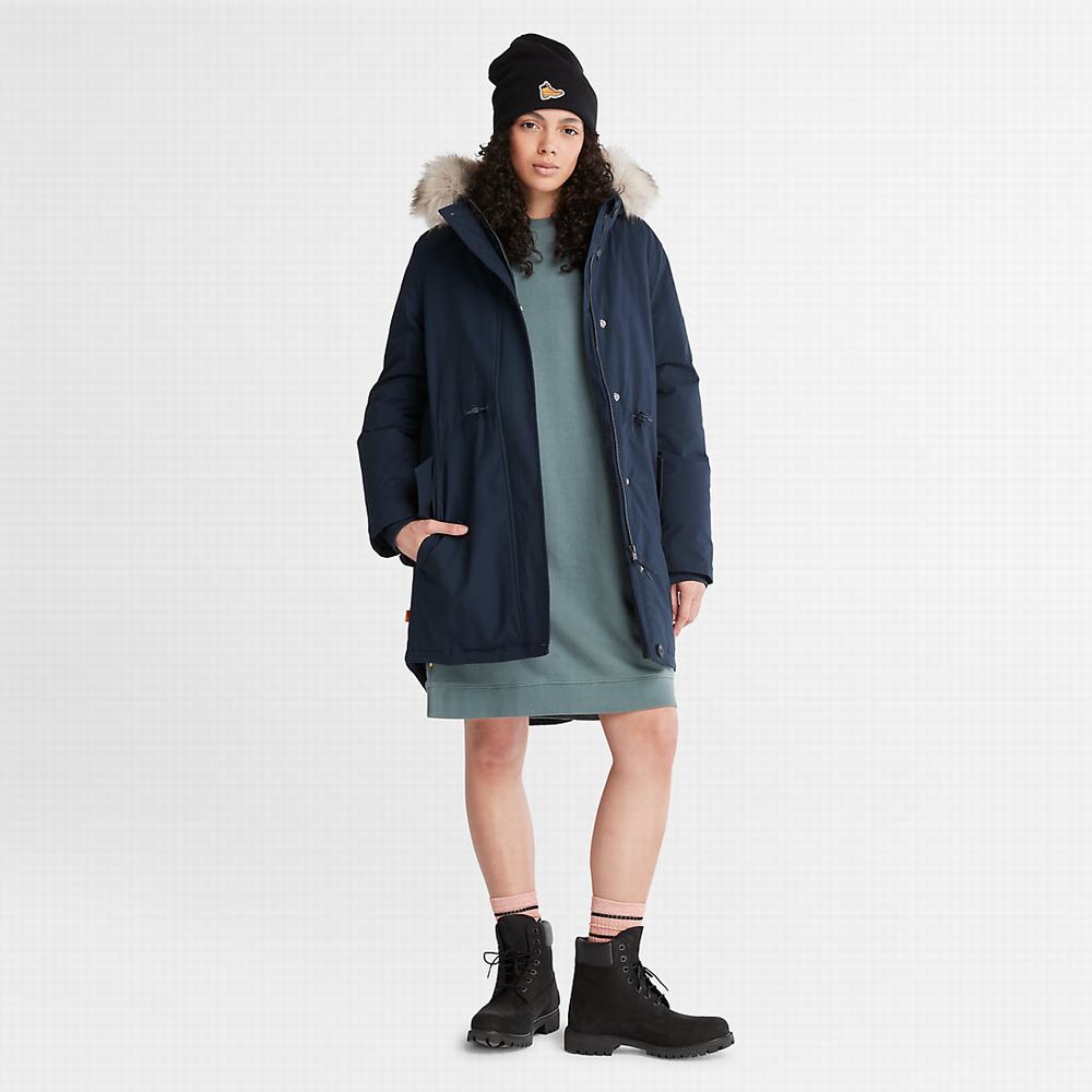 Timberland Mt. Kelsey Fleece-Astar Parka Ceketler Kadın Lacivert | TR-2634Y