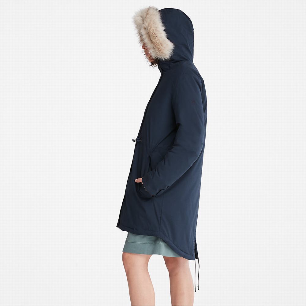 Timberland Mt. Kelsey Fleece-Astar Parka Ceketler Kadın Lacivert | TR-2634Y