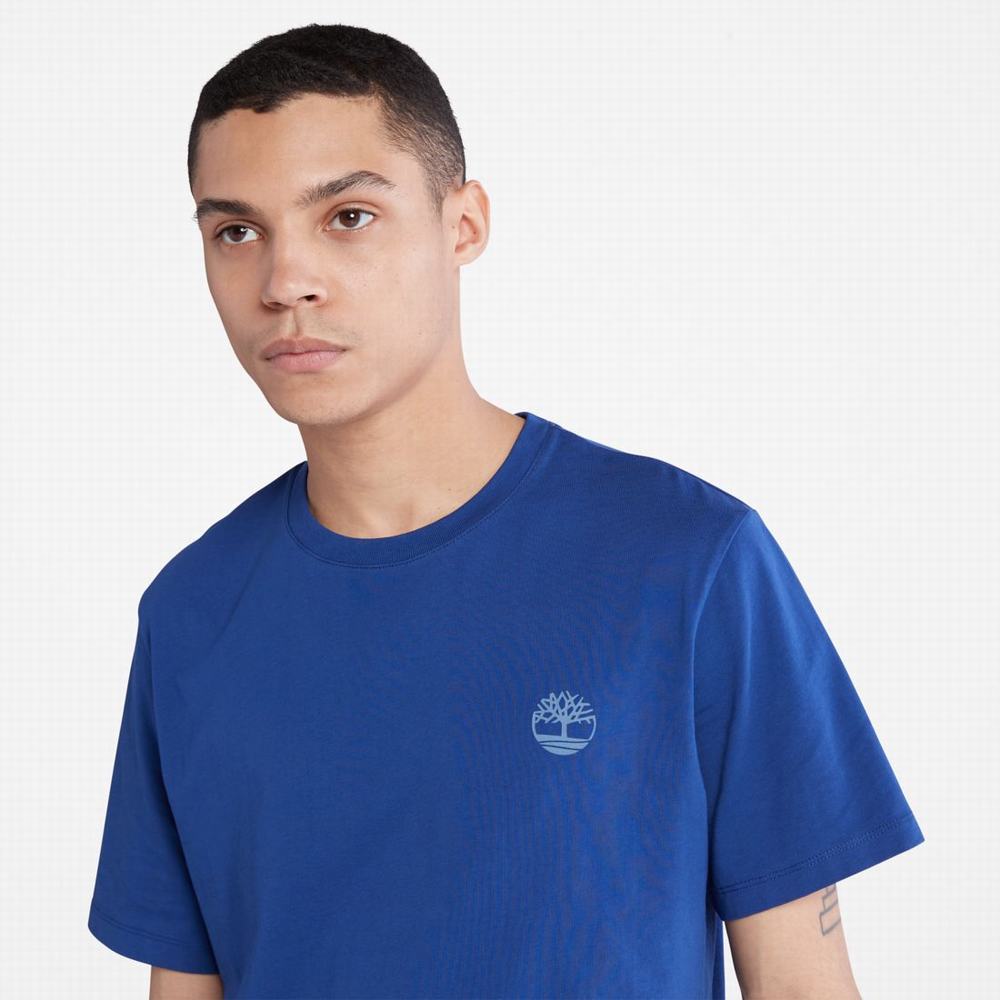 Timberland Multi-Logo Back-Graphic Tişört Erkek Mavi | TR-9275H