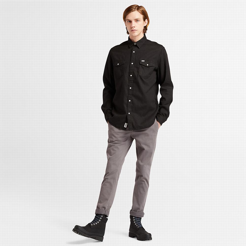 Timberland Mumford River Denim Gömlek Erkek Siyah | TR-7841R