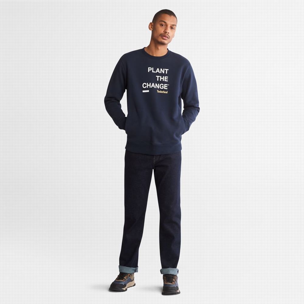 Timberland Nature Needs Heroes™ Crewneck Tişörtü Erkek Koyu Mavi | TR-6412Q