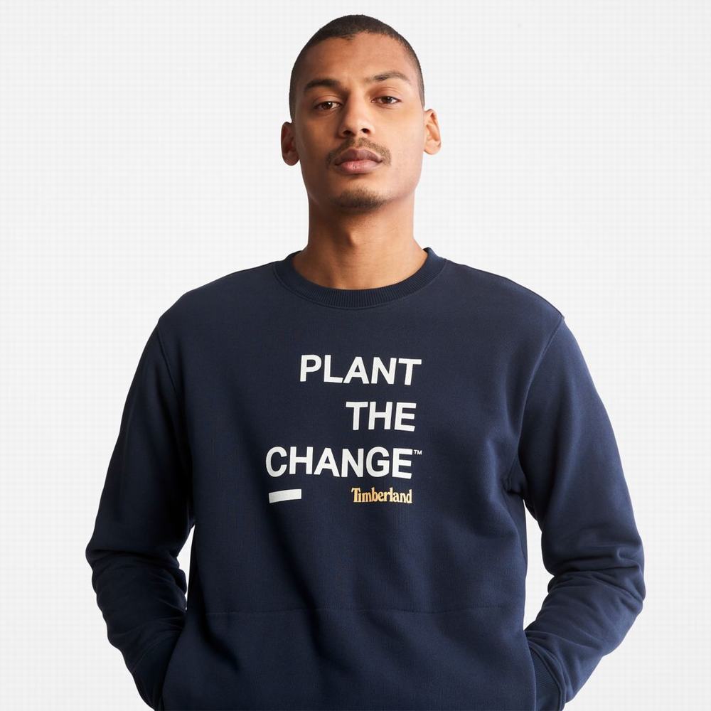 Timberland Nature Needs Heroes™ Crewneck Tişörtü Erkek Koyu Mavi | TR-6412Q