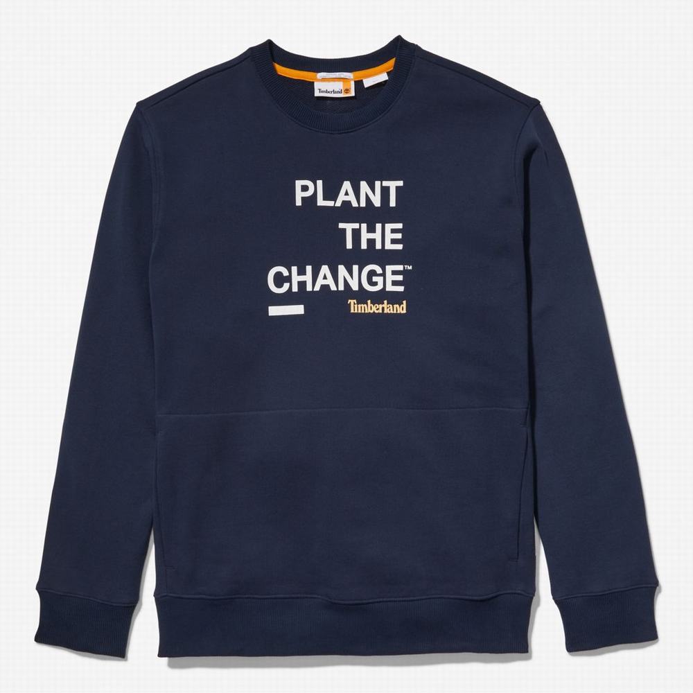 Timberland Nature Needs Heroes™ Crewneck Tişörtü Erkek Koyu Mavi | TR-6412Q