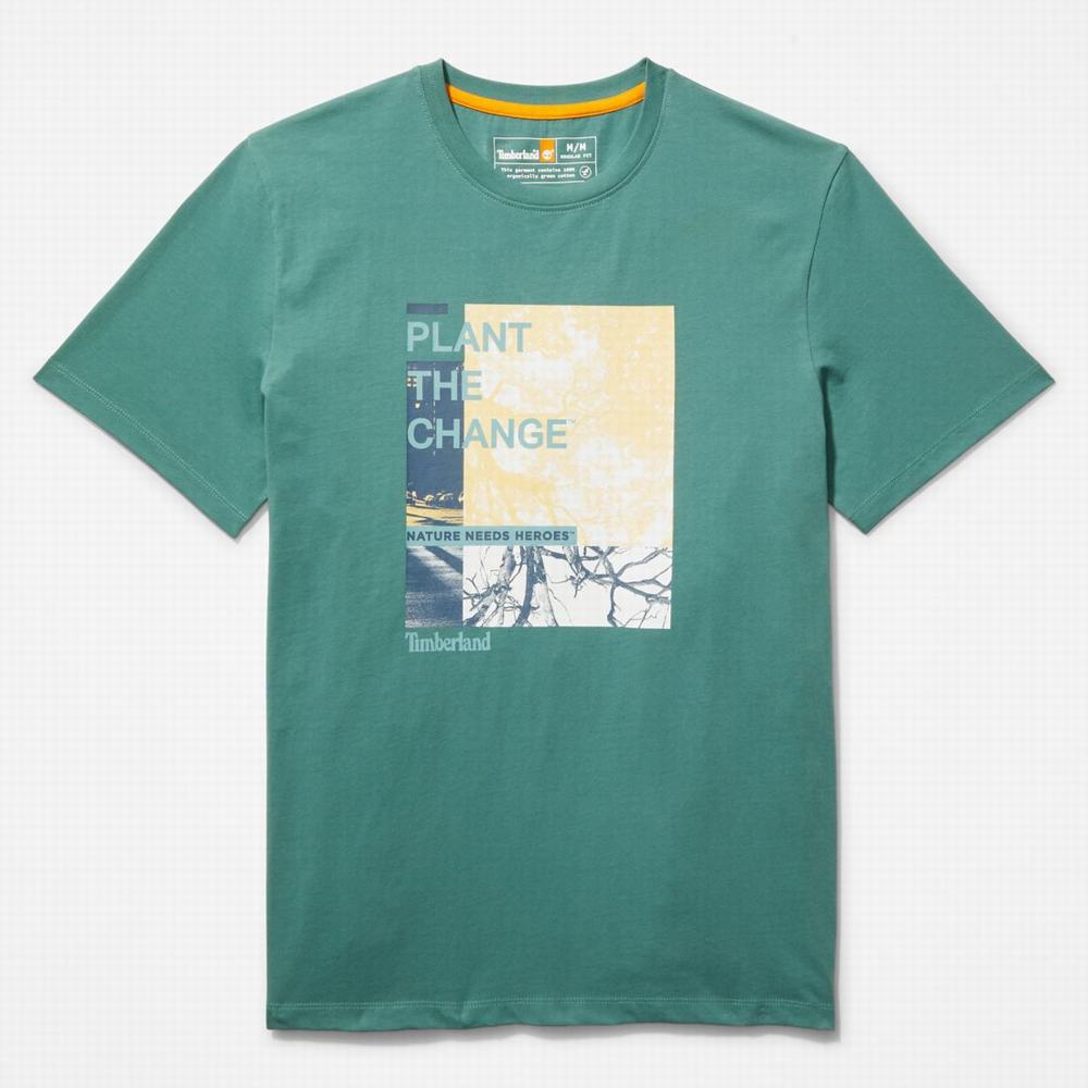 Timberland Nature Needs Heroes™ Front-Graphic Tişört Erkek Koyu Yeşil | TR-0216L