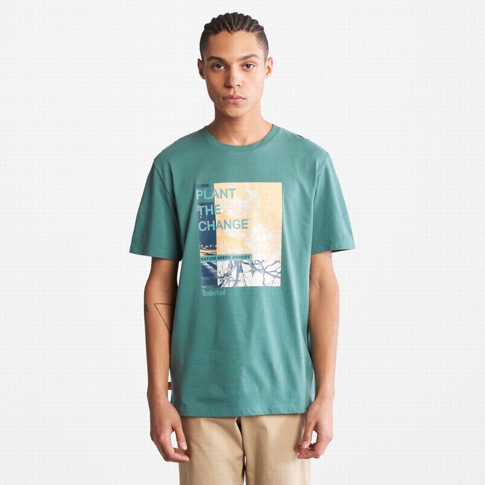 Timberland Nature Needs Heroes™ Front-Graphic Tişört Erkek Koyu Yeşil | TR-0216L