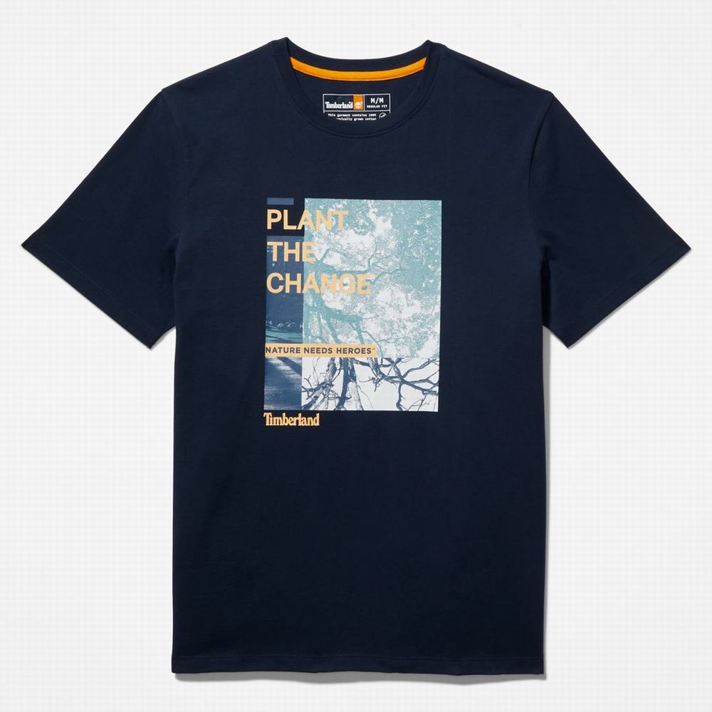 Timberland Nature Needs Heroes™ Front-Graphic Tişört Erkek Koyu Mavi | TR-3420X