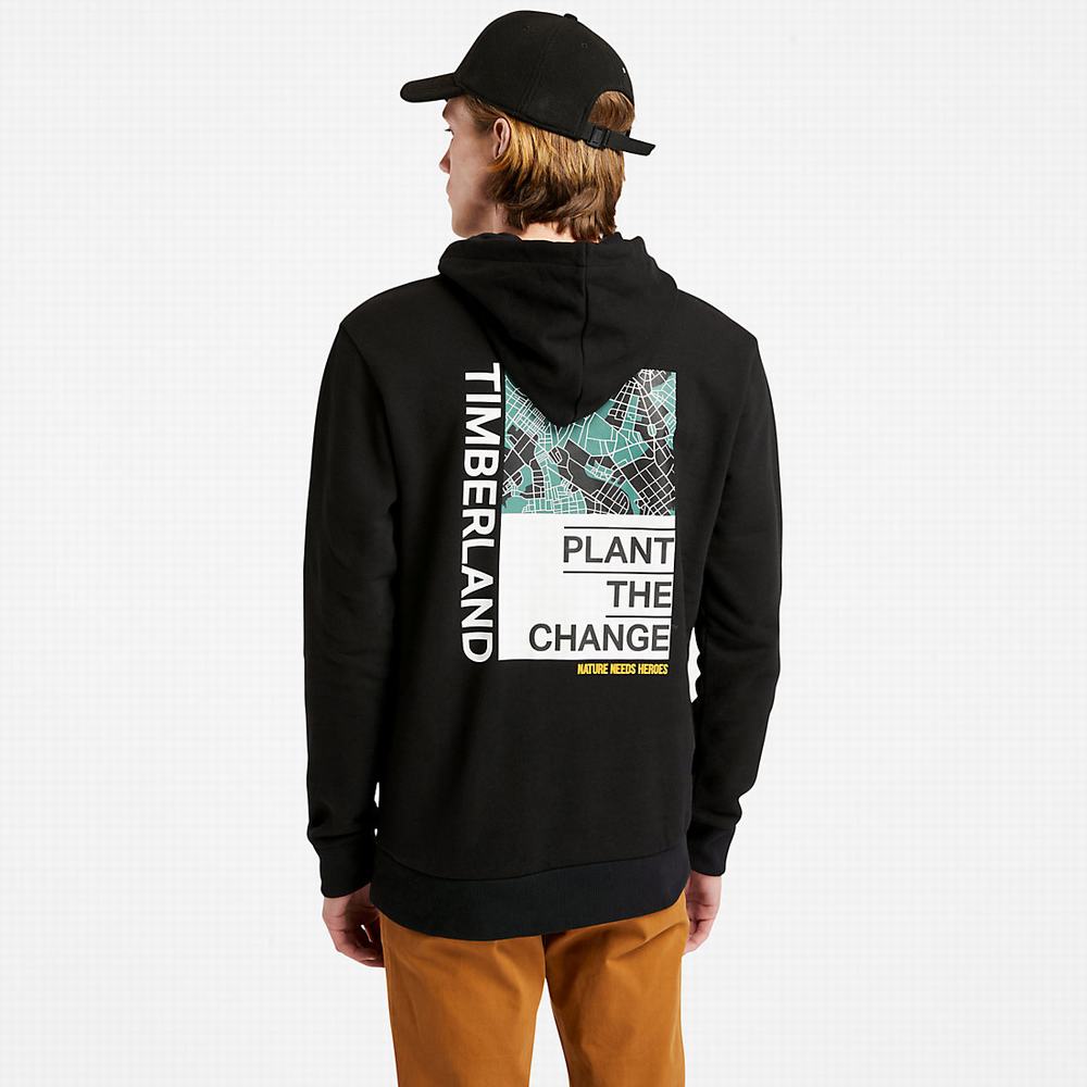 Timberland Nature Needs Heroes™ Graphic Kapüşonlu Sweatshirt Erkek Siyah | TR-1658Z