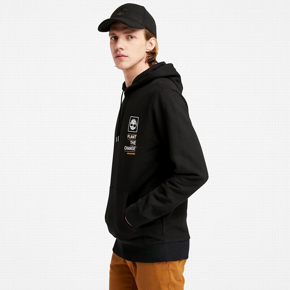 Timberland Nature Needs Heroes™ Graphic Kapüşonlu Sweatshirt Erkek Siyah | TR-1658Z
