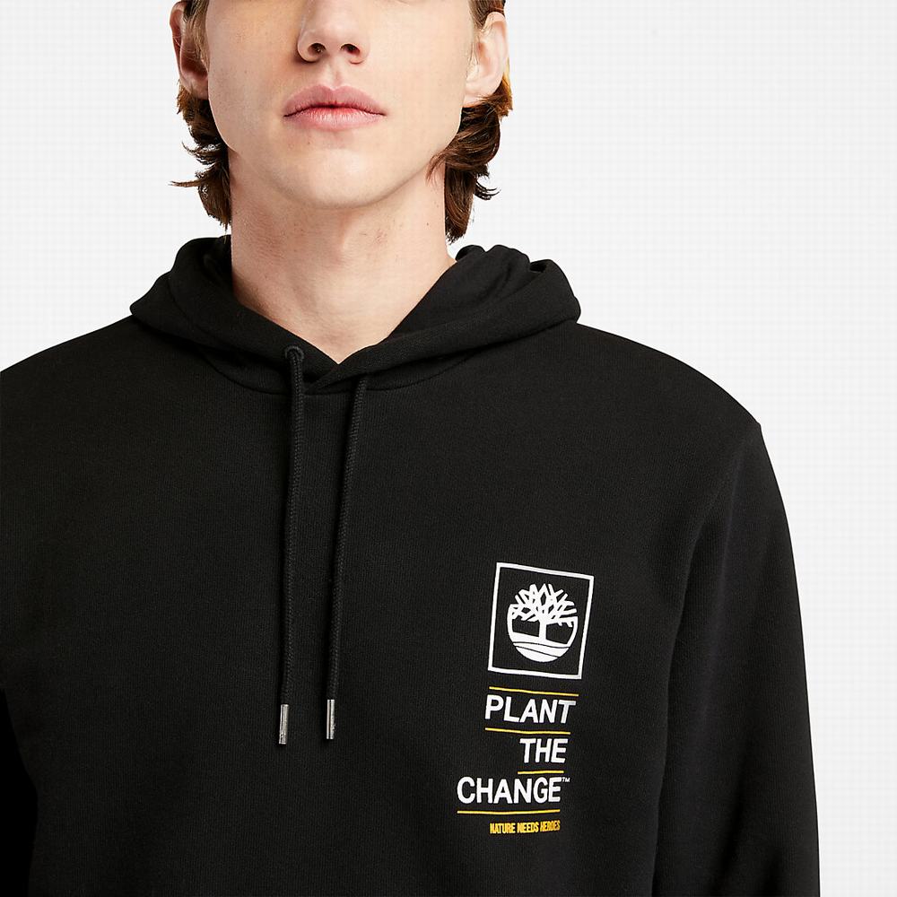 Timberland Nature Needs Heroes™ Graphic Kapüşonlu Sweatshirt Erkek Siyah | TR-1658Z