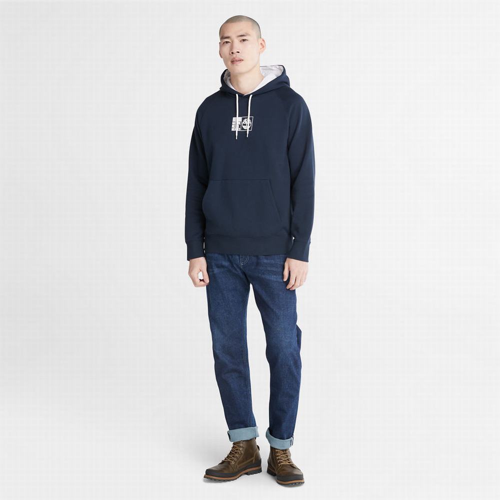 Timberland Nature Needs Heroes™ Kapüşonlu Sweatshirt Erkek Koyu Mavi | TR-5937Q