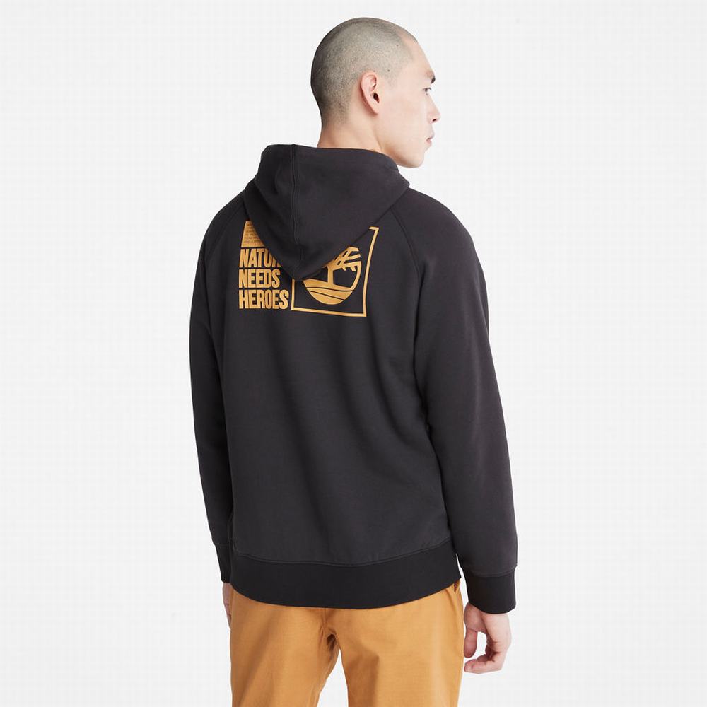 Timberland Nature Needs Heroes™ Kapüşonlu Sweatshirt Erkek Siyah | TR-9167E