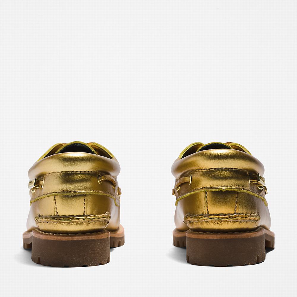 Timberland Noreen 3-Eye Lug Handsewn Tekne Ayakkabısı Kadın Altın | TR-4985V