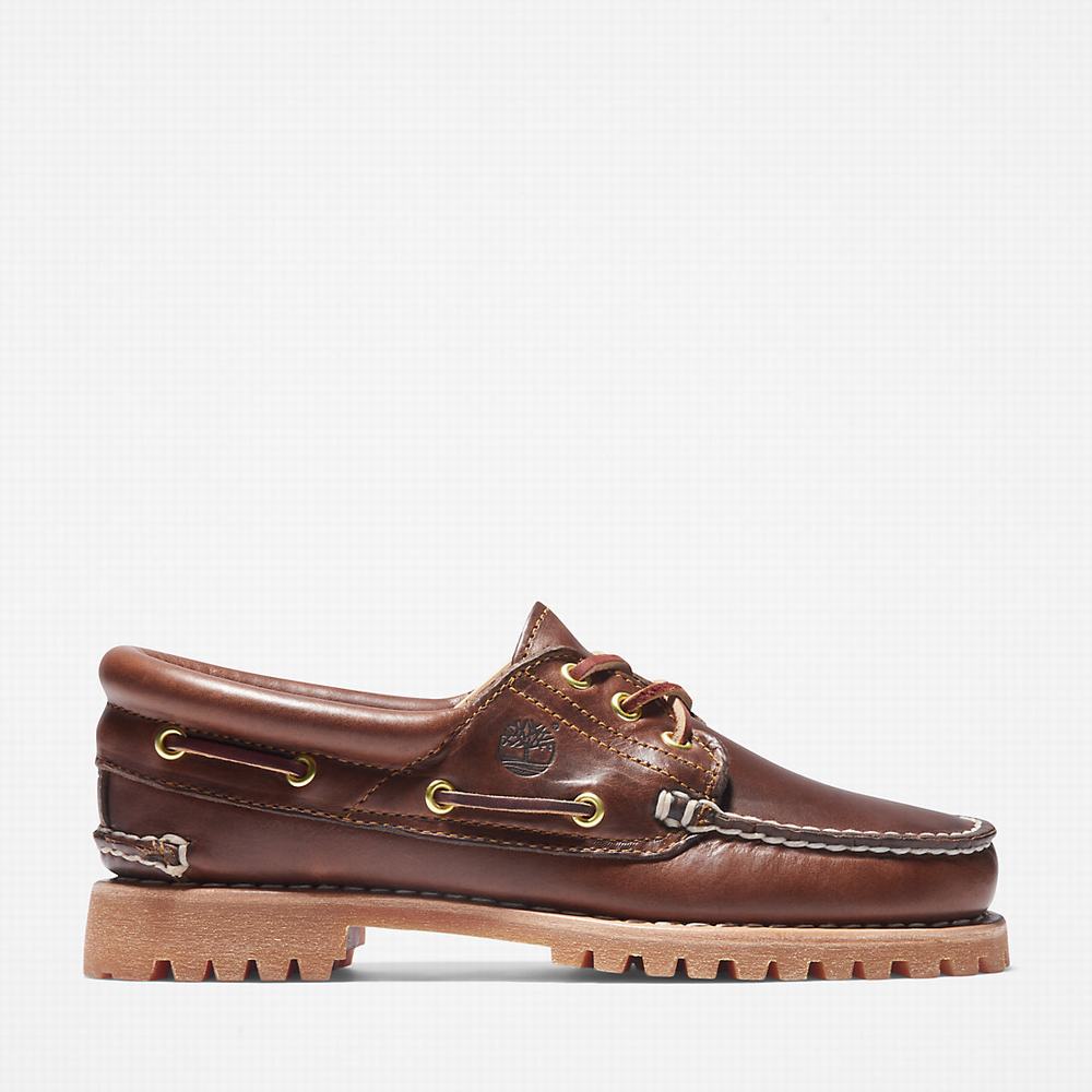 Timberland Noreen 3-Eye Lug Handsewns Tekne Ayakkabısı Kadın Kahverengi | TR-6751X