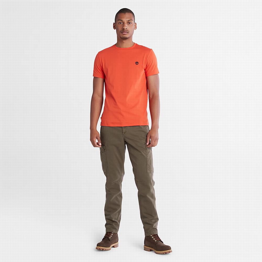 Timberland Organic Pamuklu Logo Tişört Erkek Turuncu | TR-8702X
