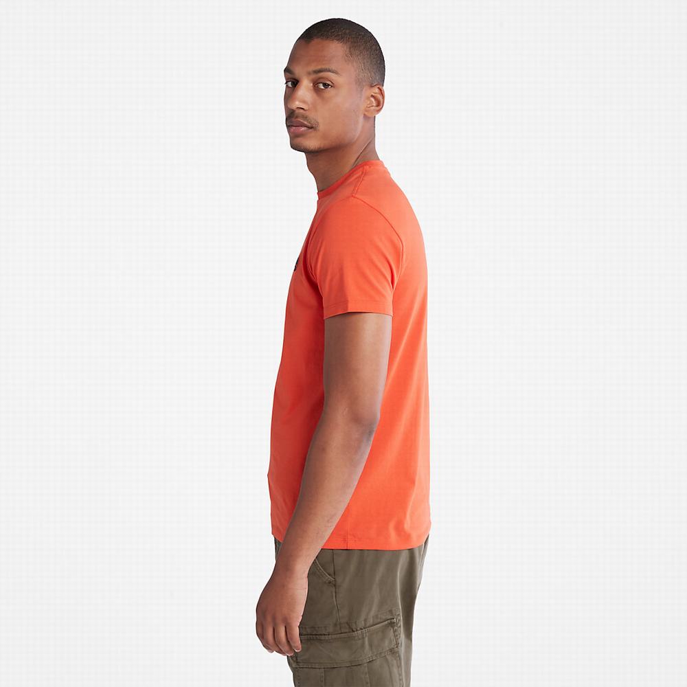 Timberland Organic Pamuklu Logo Tişört Erkek Turuncu | TR-8702X