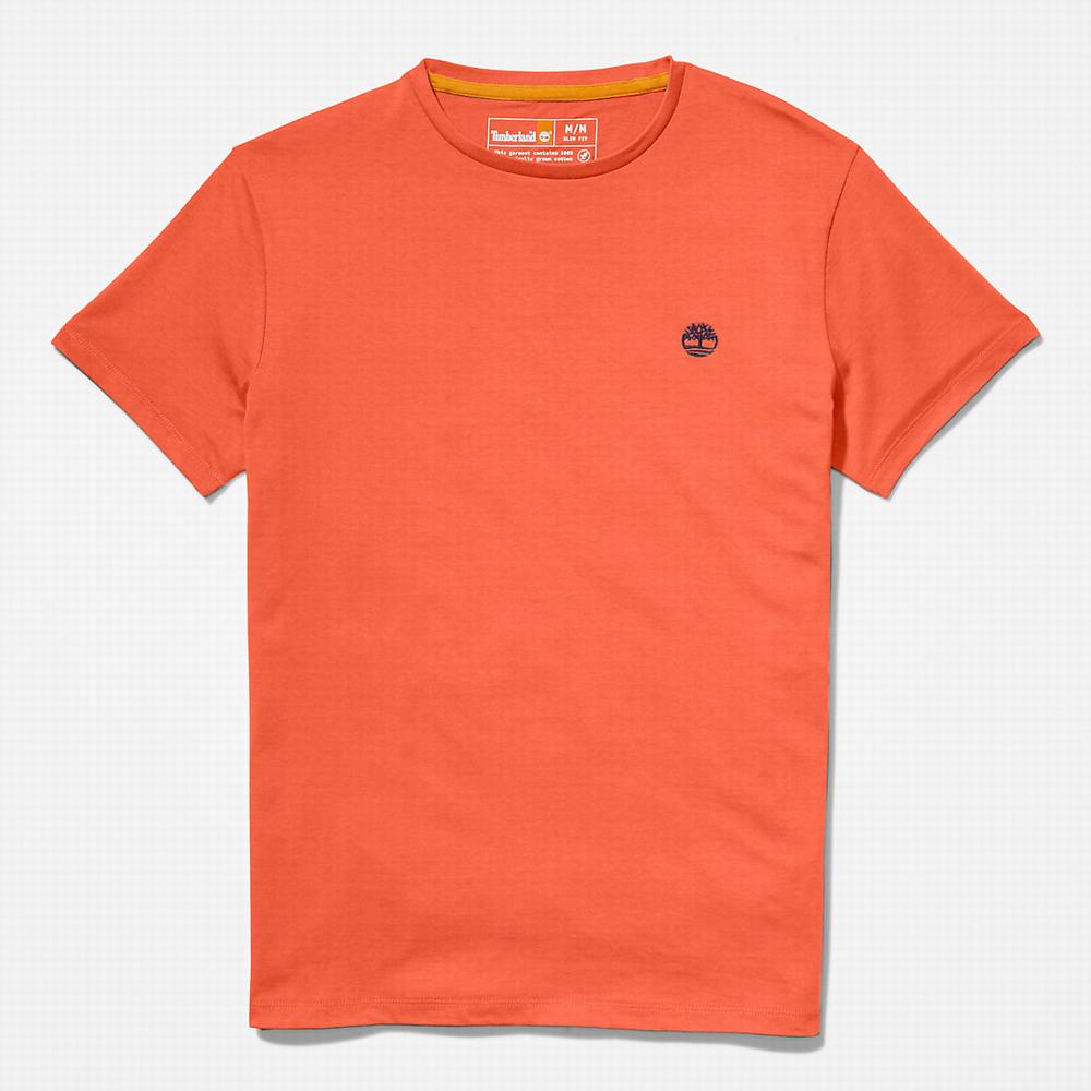 Timberland Organic Pamuklu Logo Tişört Erkek Turuncu | TR-8702X