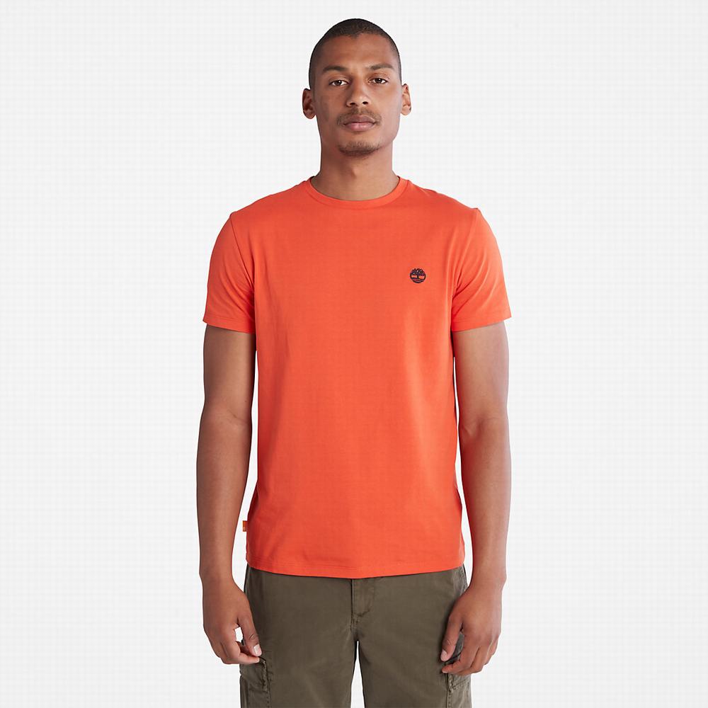 Timberland Organic Pamuklu Logo Tişört Erkek Turuncu | TR-8702X