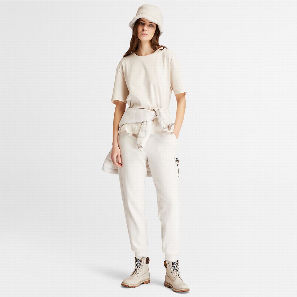 Timberland Organic Pamuklu Utility Tişört Kadın Beyaz | TR-6207V