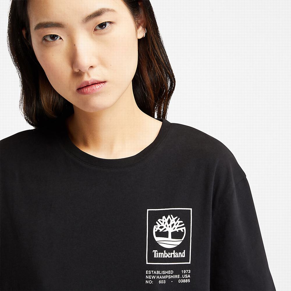 Timberland Organic Pamuklu Utility Tişört Kadın Siyah | TR-8976B