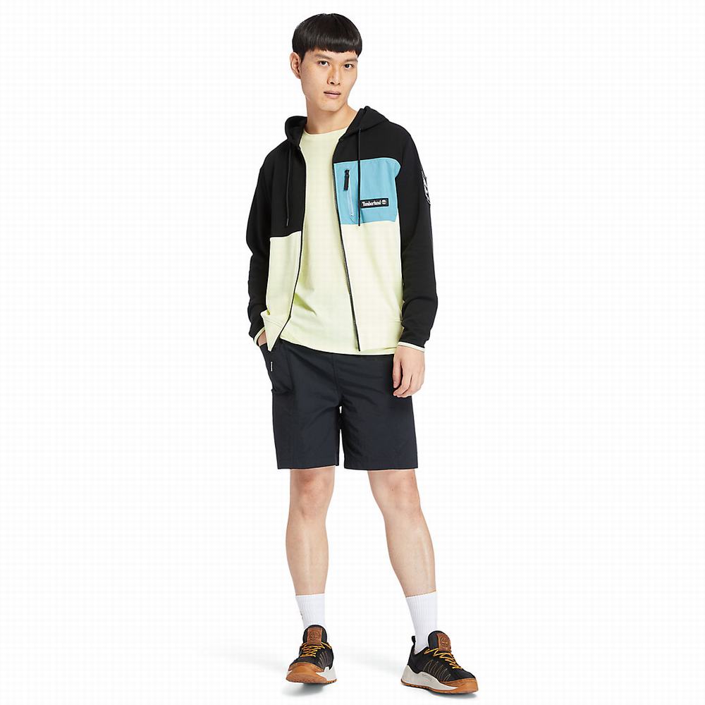 Timberland Outdoor Archive Full-zip Kapüşonlu Sweatshirt Erkek Siyah Yeşil | TR-9640Q