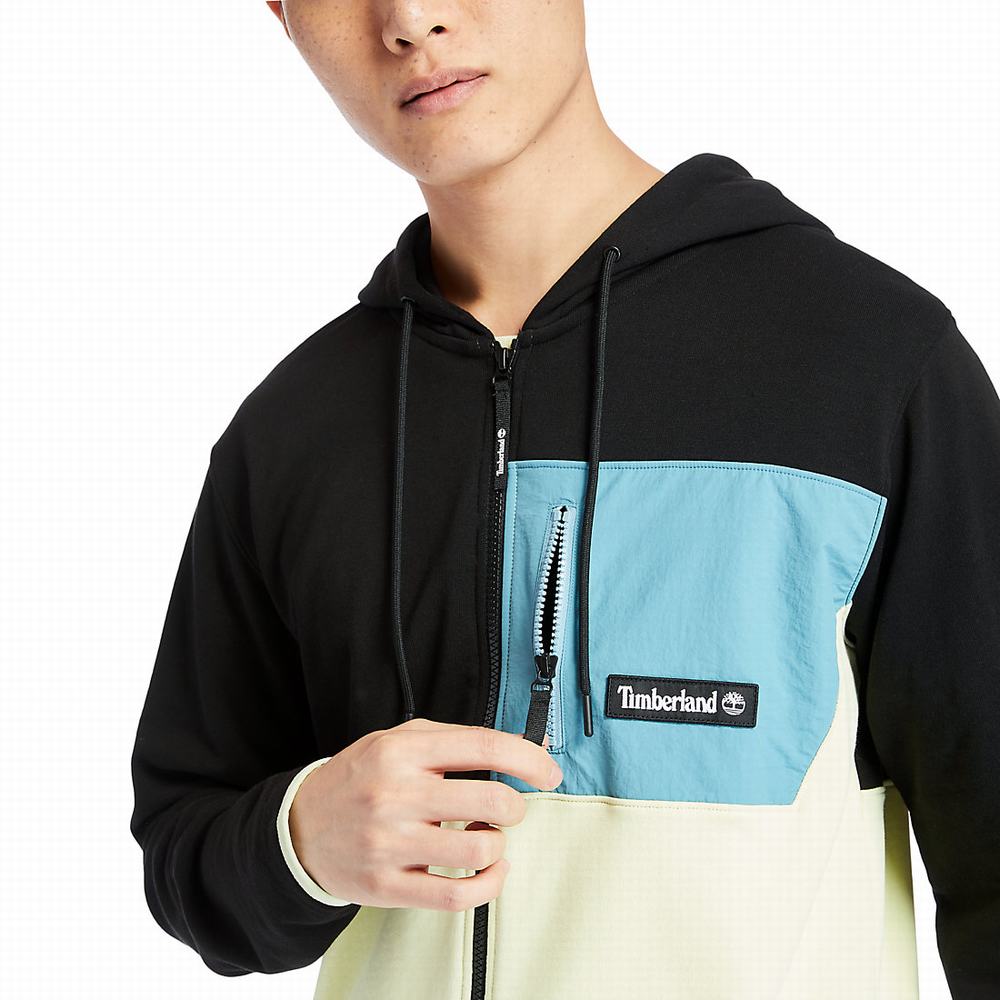 Timberland Outdoor Archive Full-zip Kapüşonlu Sweatshirt Erkek Siyah Yeşil | TR-9640Q