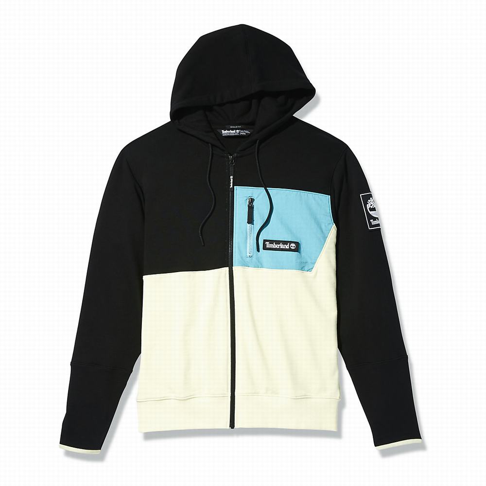 Timberland Outdoor Archive Full-zip Kapüşonlu Sweatshirt Erkek Siyah Yeşil | TR-9640Q