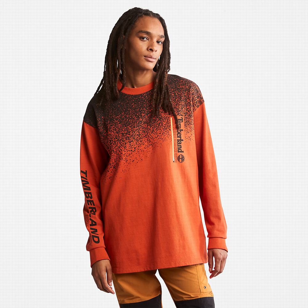 Timberland Outdoor Archive Long-sleeved Graphic Tişört Erkek Turuncu | TR-0971C