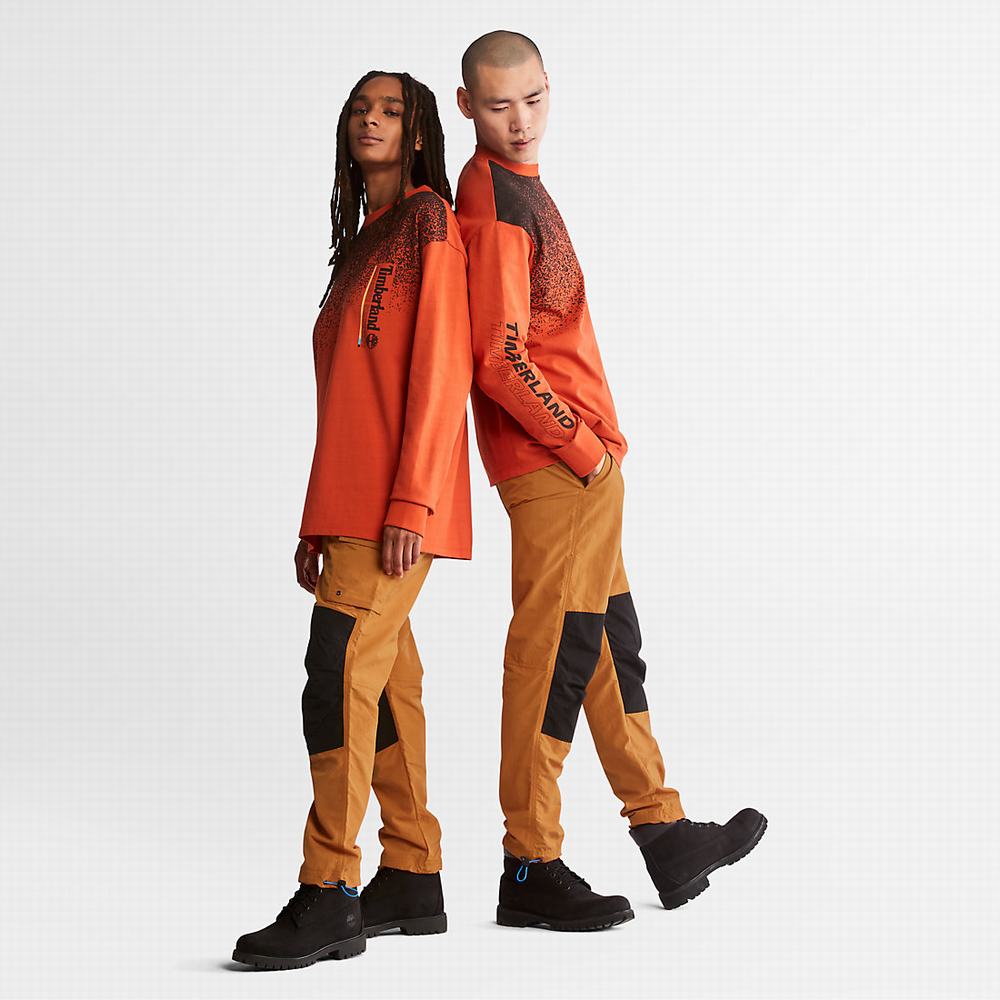 Timberland Outdoor Archive Long-sleeved Graphic Tişört Erkek Turuncu | TR-0971C