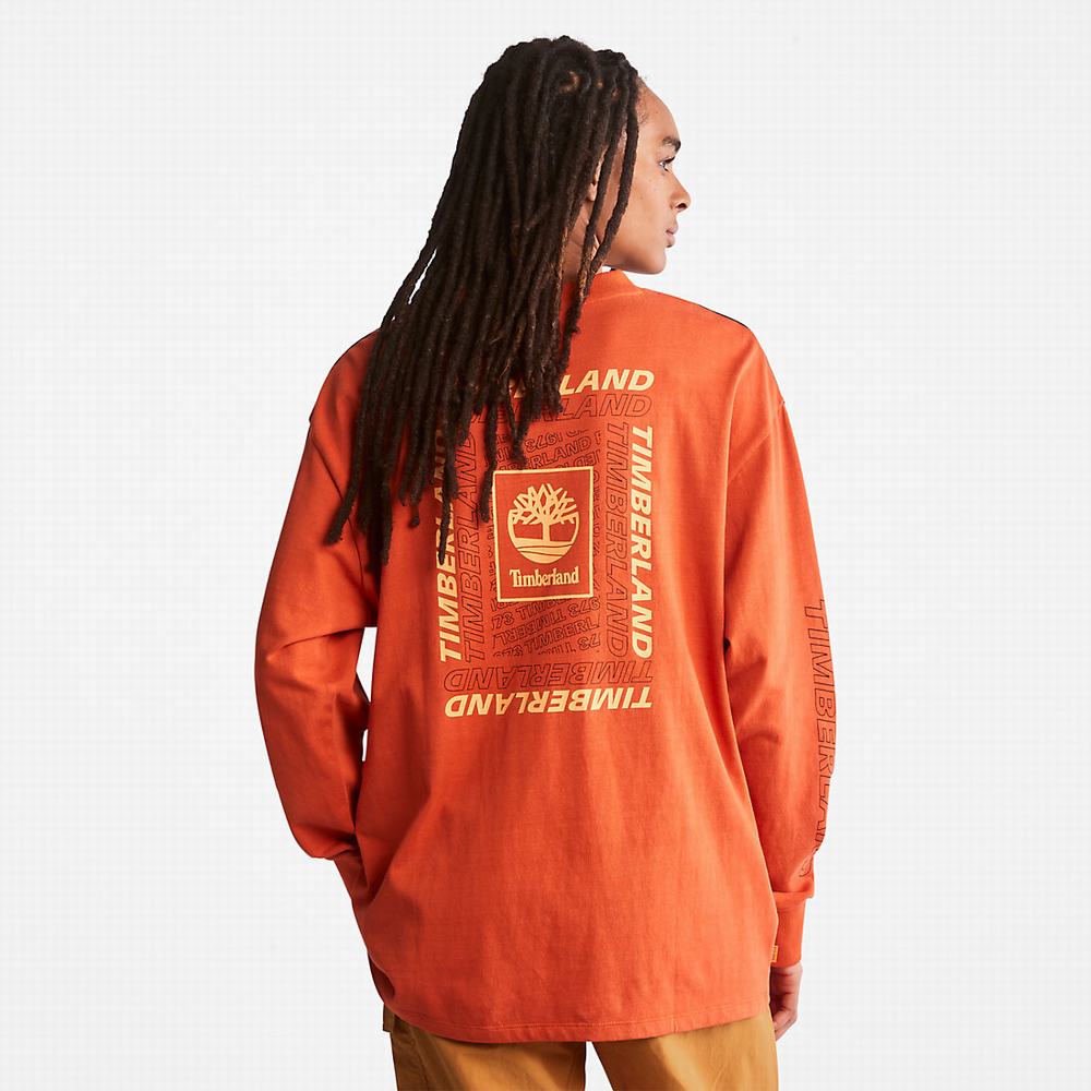 Timberland Outdoor Archive Long-sleeved Graphic Tişört Kadın Turuncu | TR-0986F