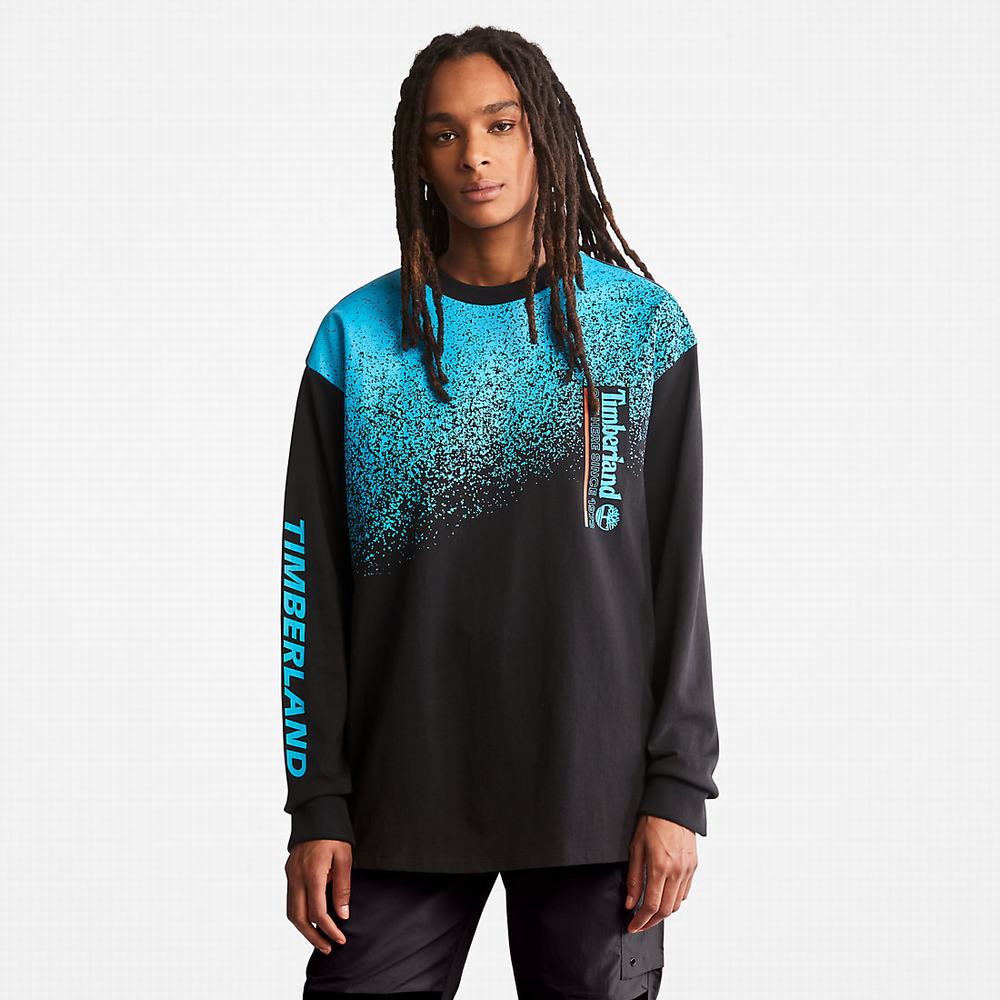 Timberland Outdoor Archive Long-sleeved Graphic Tişört Erkek Siyah | TR-6938V