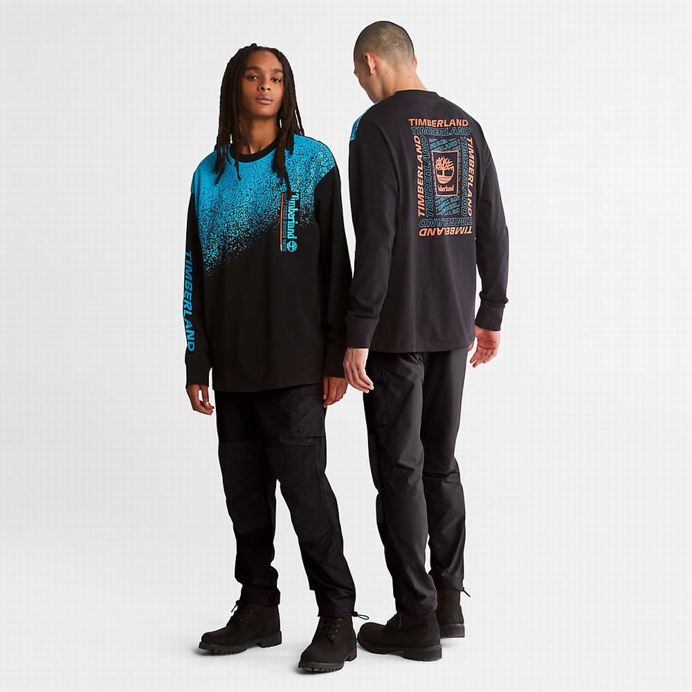 Timberland Outdoor Archive Long-sleeved Graphic Tişört Erkek Siyah | TR-6938V