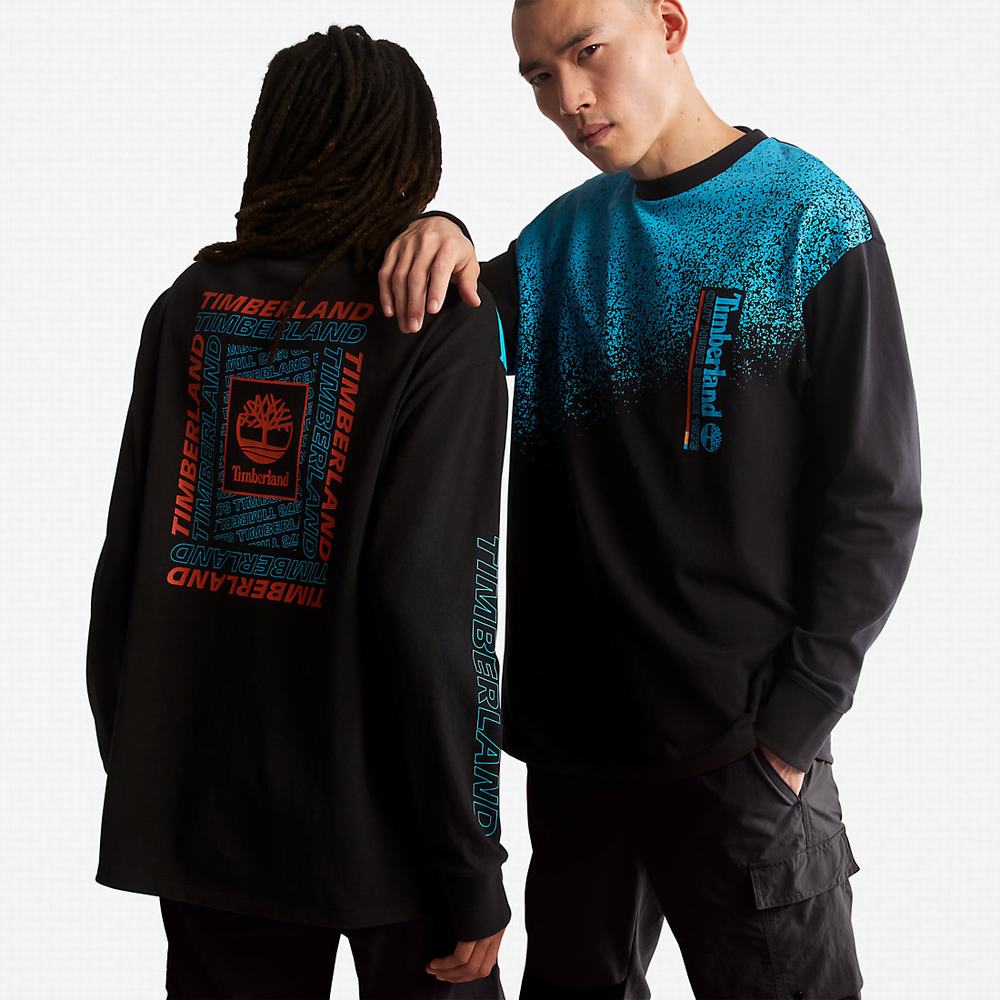 Timberland Outdoor Archive Long-sleeved Graphic Tişört Erkek Siyah | TR-6938V