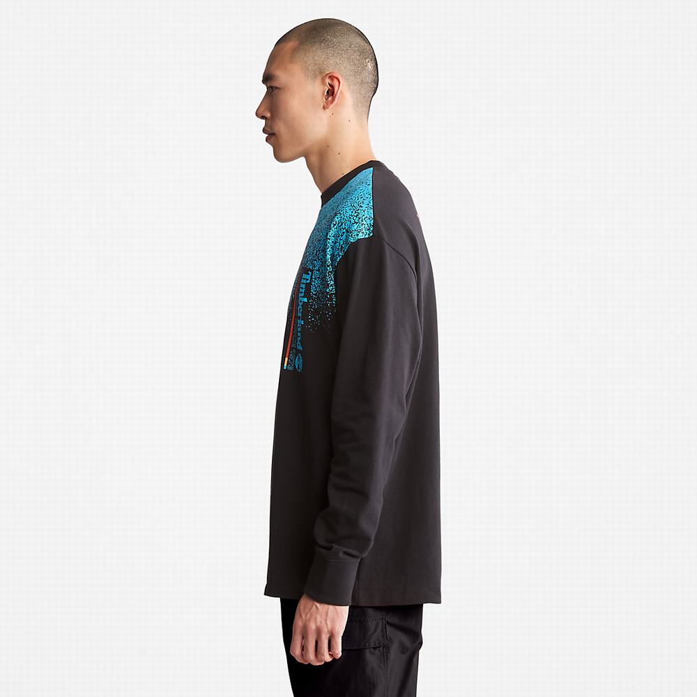 Timberland Outdoor Archive Long-sleeved Graphic Tişört Erkek Siyah | TR-6938V