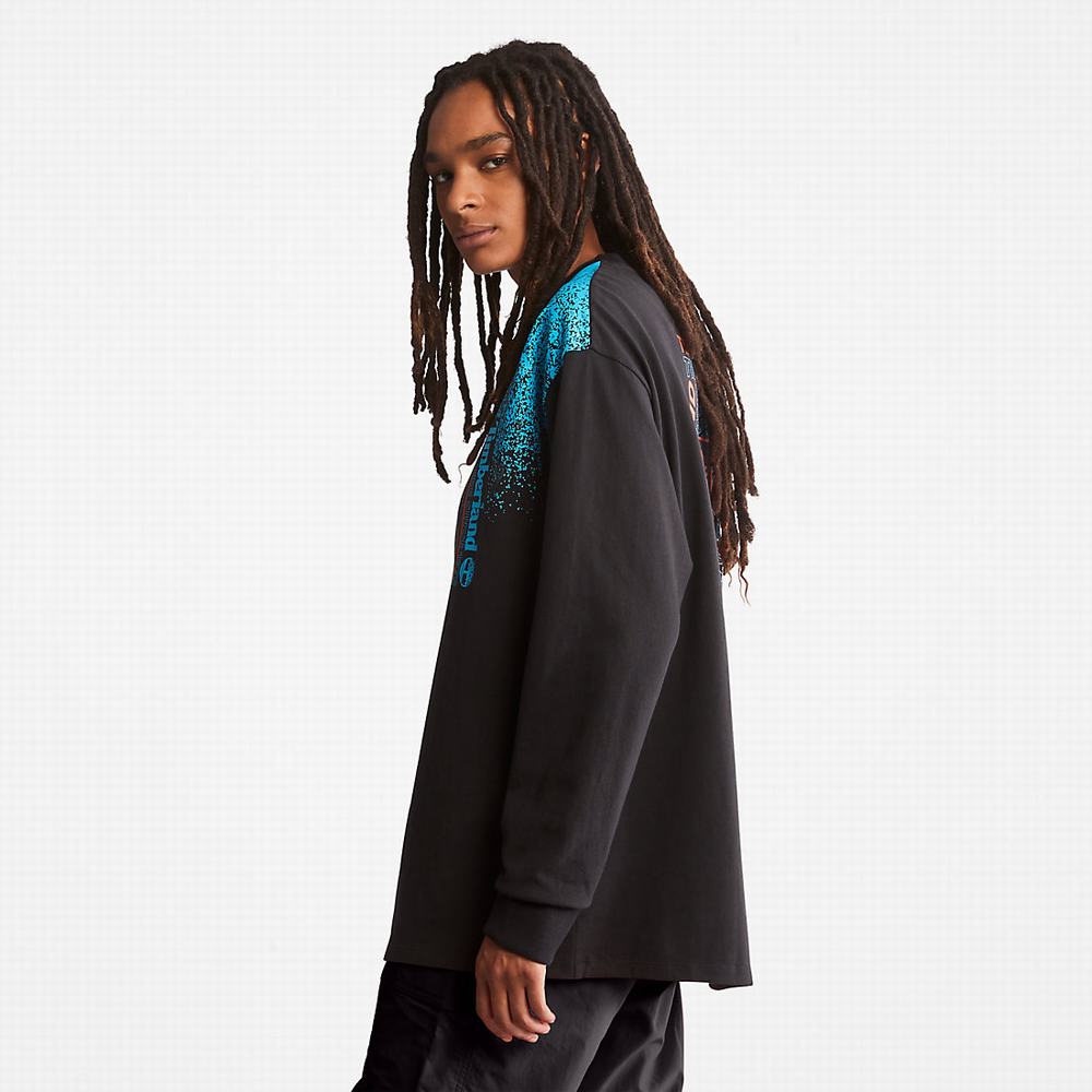 Timberland Outdoor Archive Long-sleeved Graphic Tişört Erkek Siyah | TR-6938V
