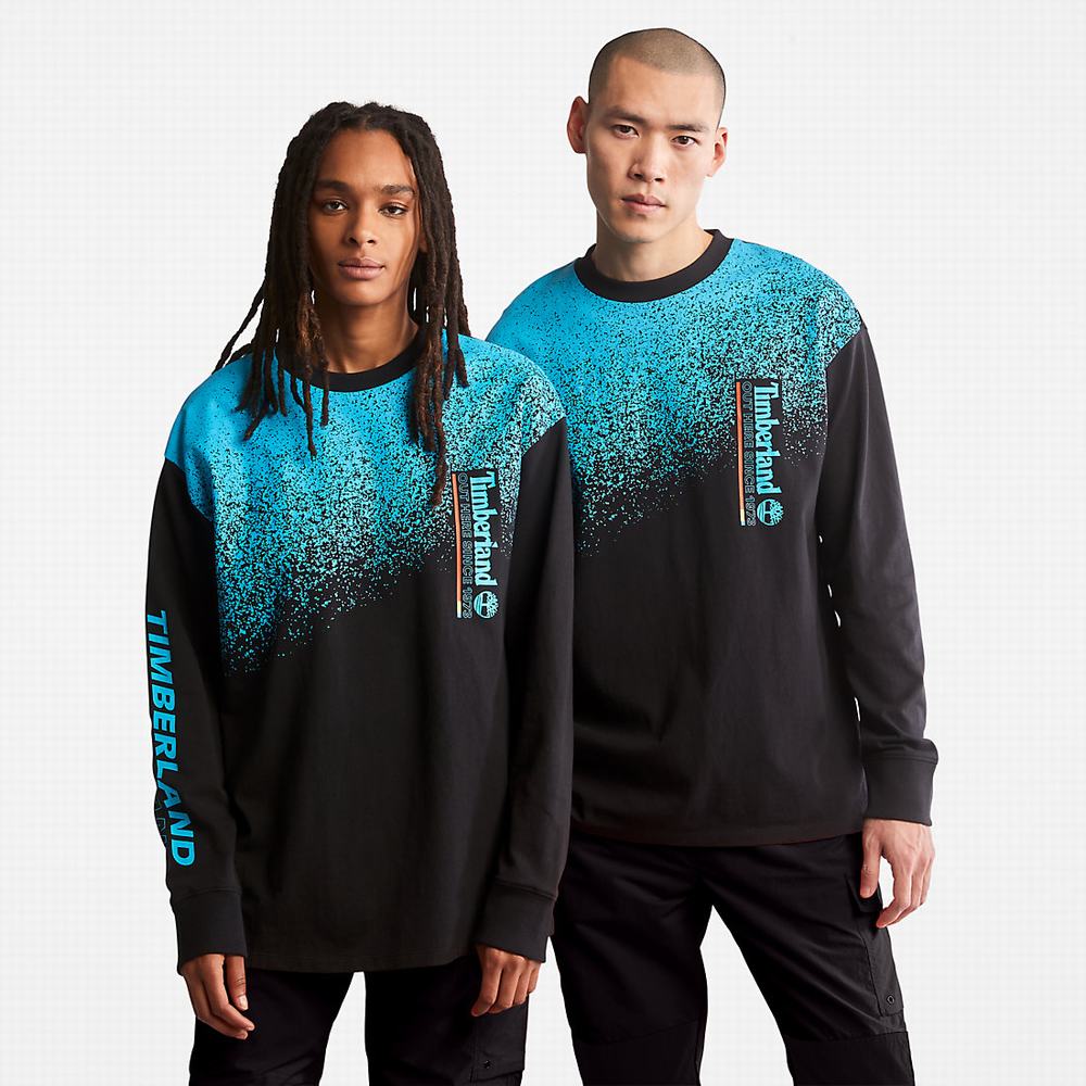 Timberland Outdoor Archive Long-sleeved Graphic Tişört Erkek Siyah | TR-6938V