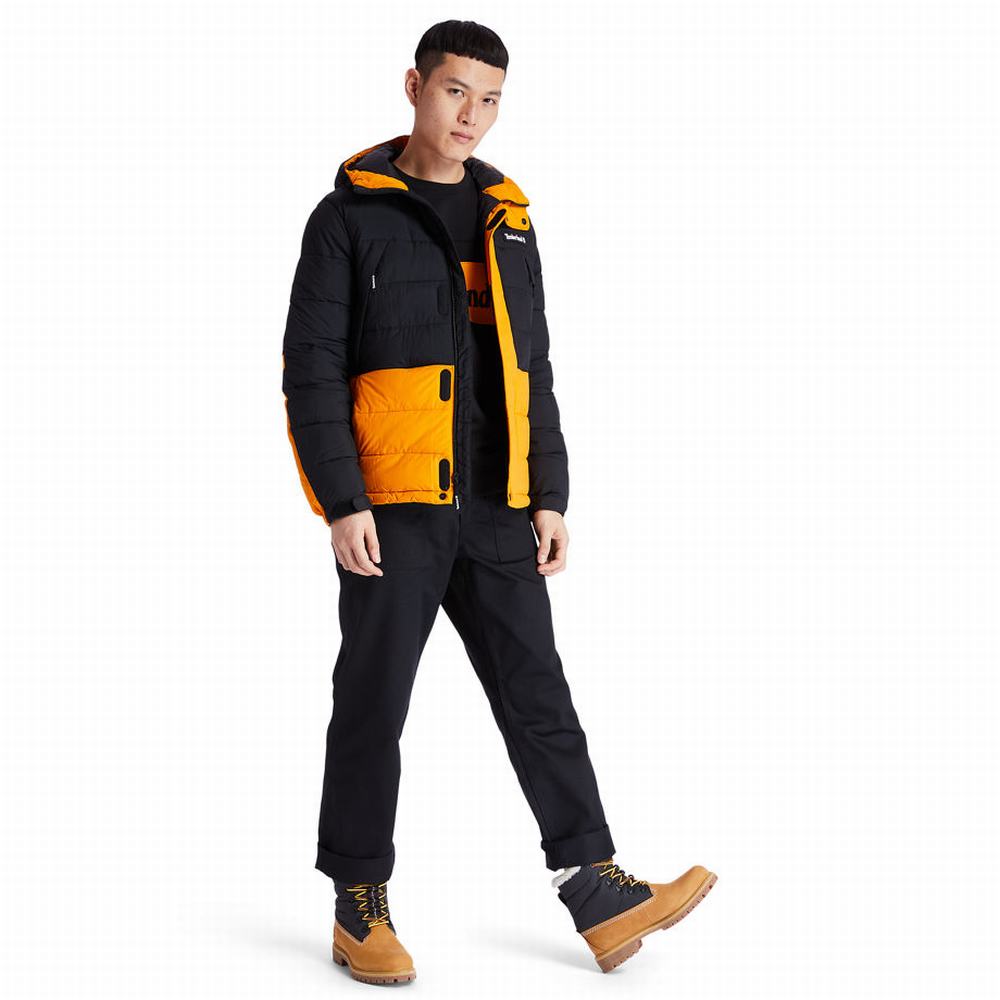 Timberland Outdoor Archive Puffer Ceket Erkek Siyah Turuncu | TR-2176X