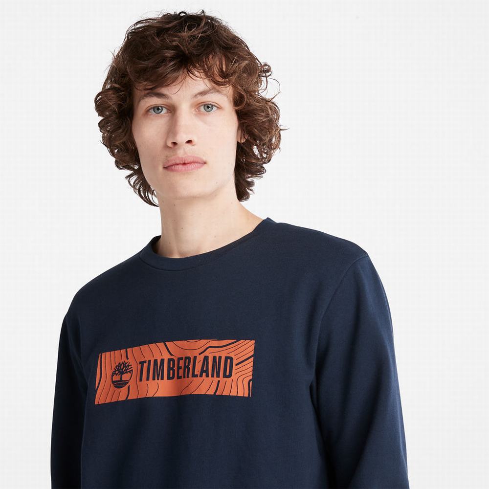 Timberland Oyster River Logo Tişörtü Erkek Lacivert | TR-5789B