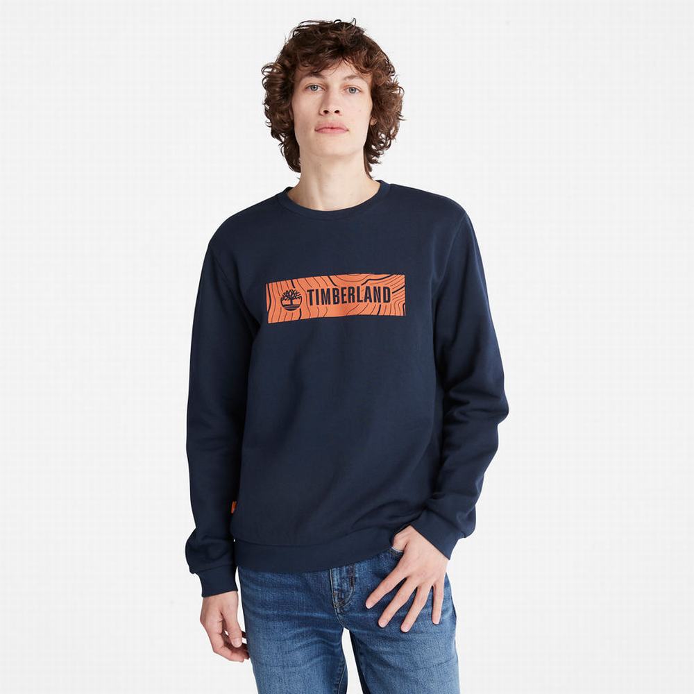 Timberland Oyster River Logo Tişörtü Erkek Lacivert | TR-5789B
