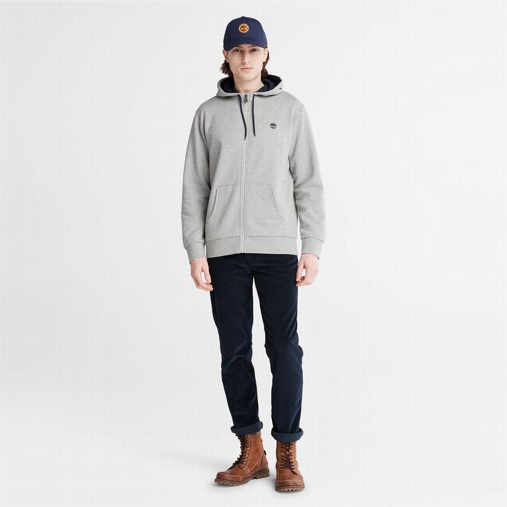 Timberland Oyster River Zip Kapüşonlu Sweatshirt Erkek Gri | TR-0372C