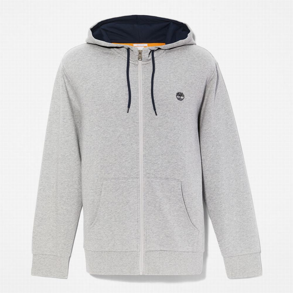 Timberland Oyster River Zip Kapüşonlu Sweatshirt Erkek Gri | TR-0372C