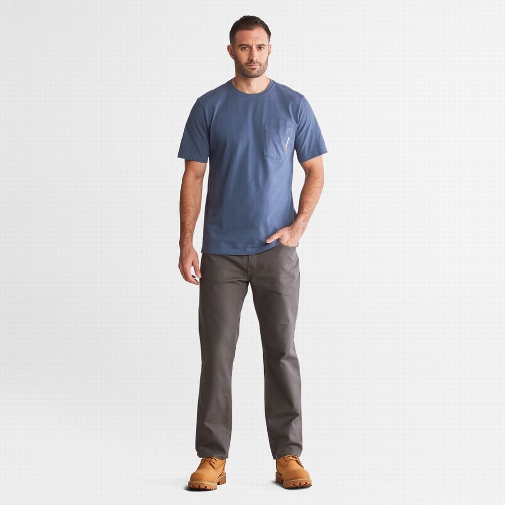Timberland PRO® Base Plate Blended Kısa-Sleeve Tişört Erkek Indigo | TR-2948U