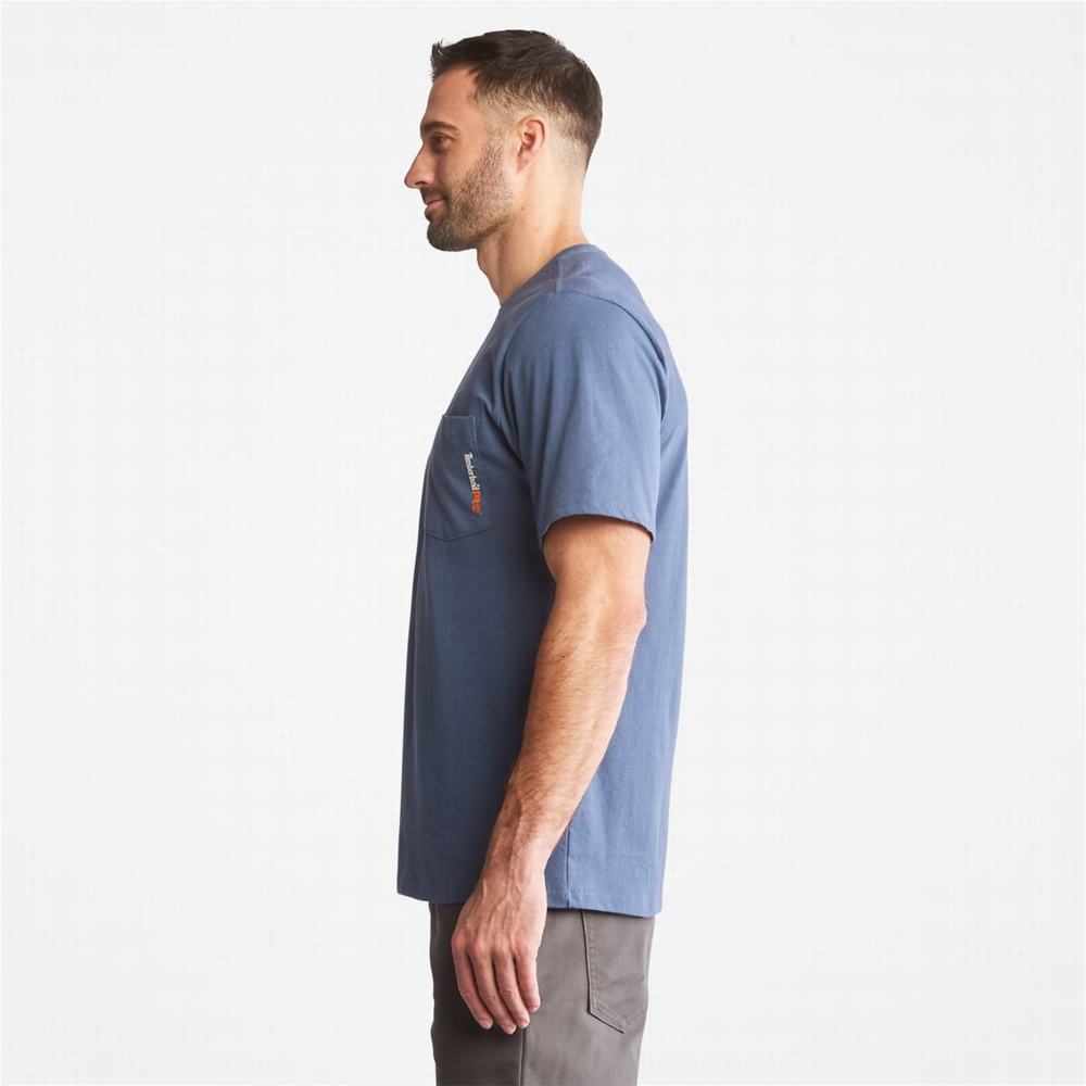 Timberland PRO® Base Plate Blended Kısa-Sleeve Tişört Erkek Indigo | TR-2948U